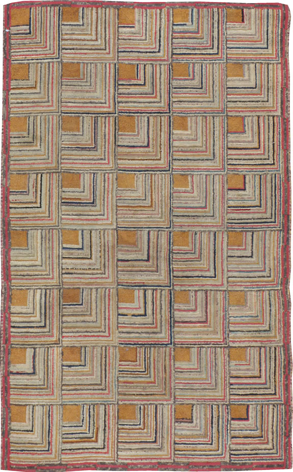 Antique American Hook Rug, No.21700 - Galerie Shabab