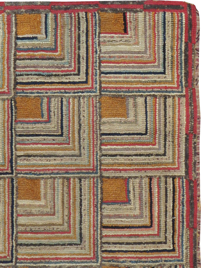 Antique American Hook Rug, No.21700 - Galerie Shabab