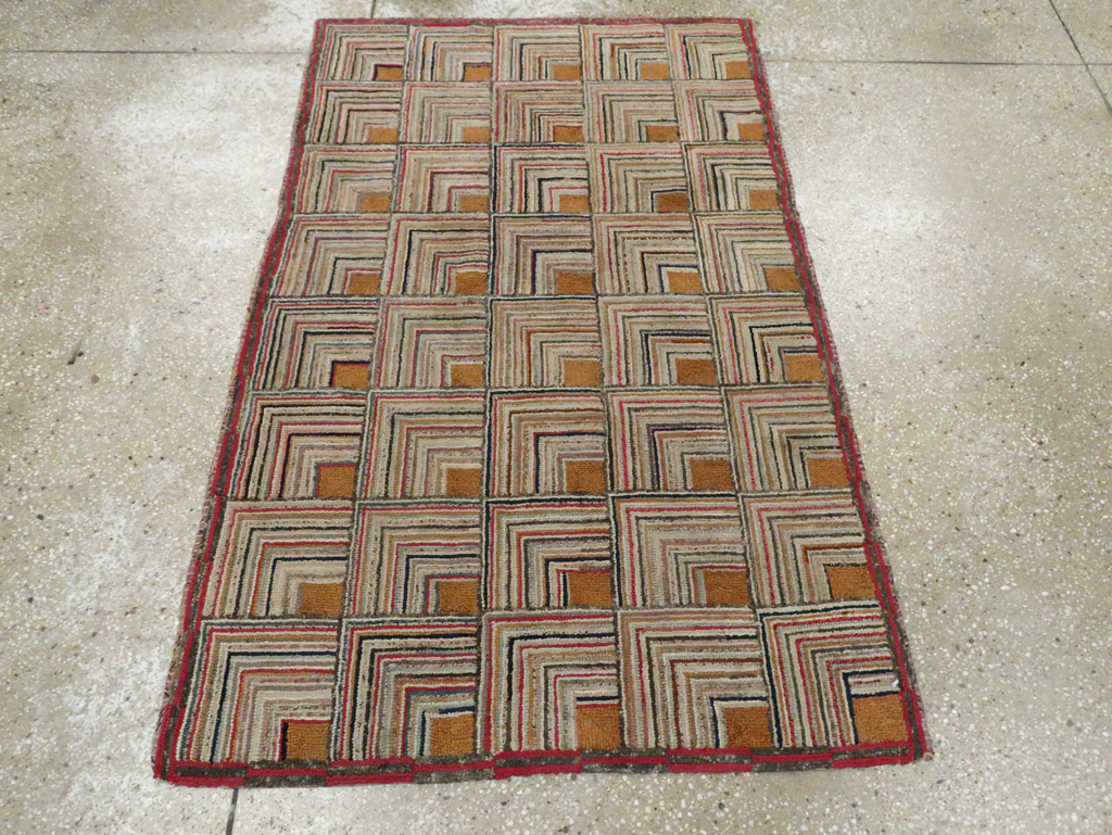 Antique American Hook Rug, No.21700 - Galerie Shabab