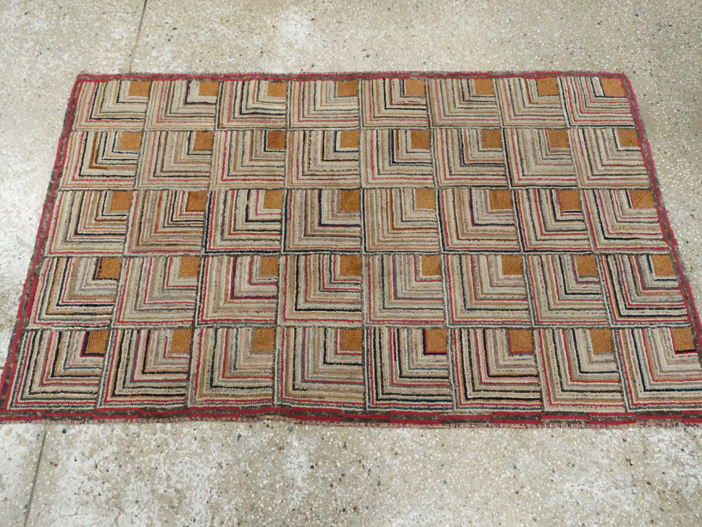 Antique American Hook Rug, No.21700 - Galerie Shabab