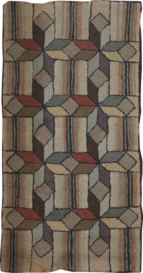 Antique American Hook Rug, No.21701 - Galerie Shabab