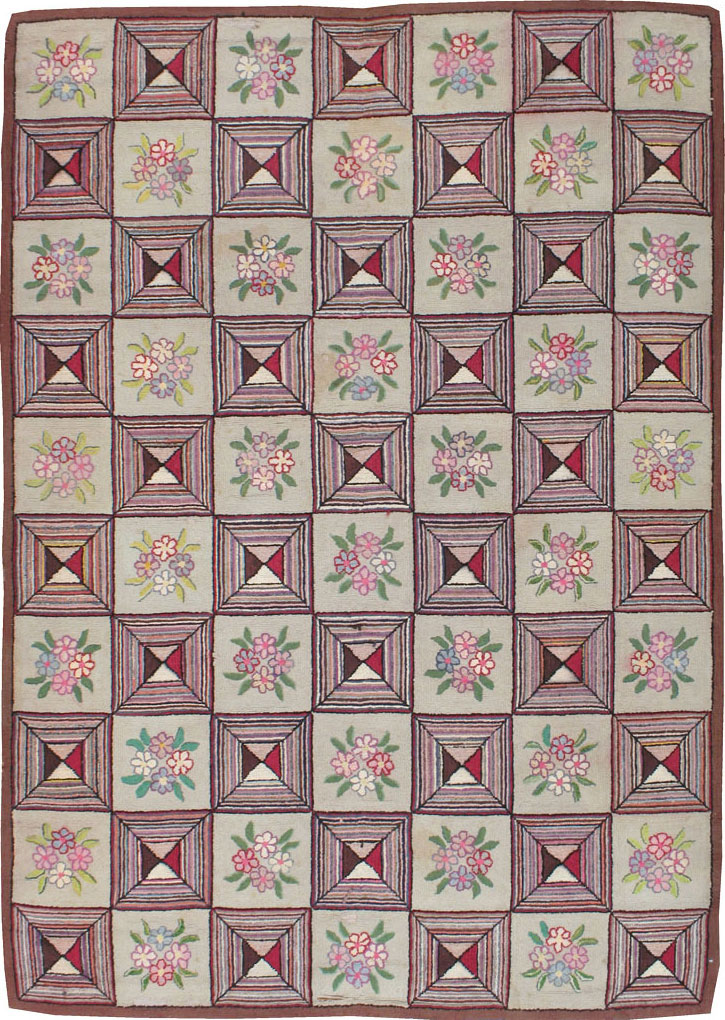 Vintage American Hook Rug, No.21718 - Galerie Shabab