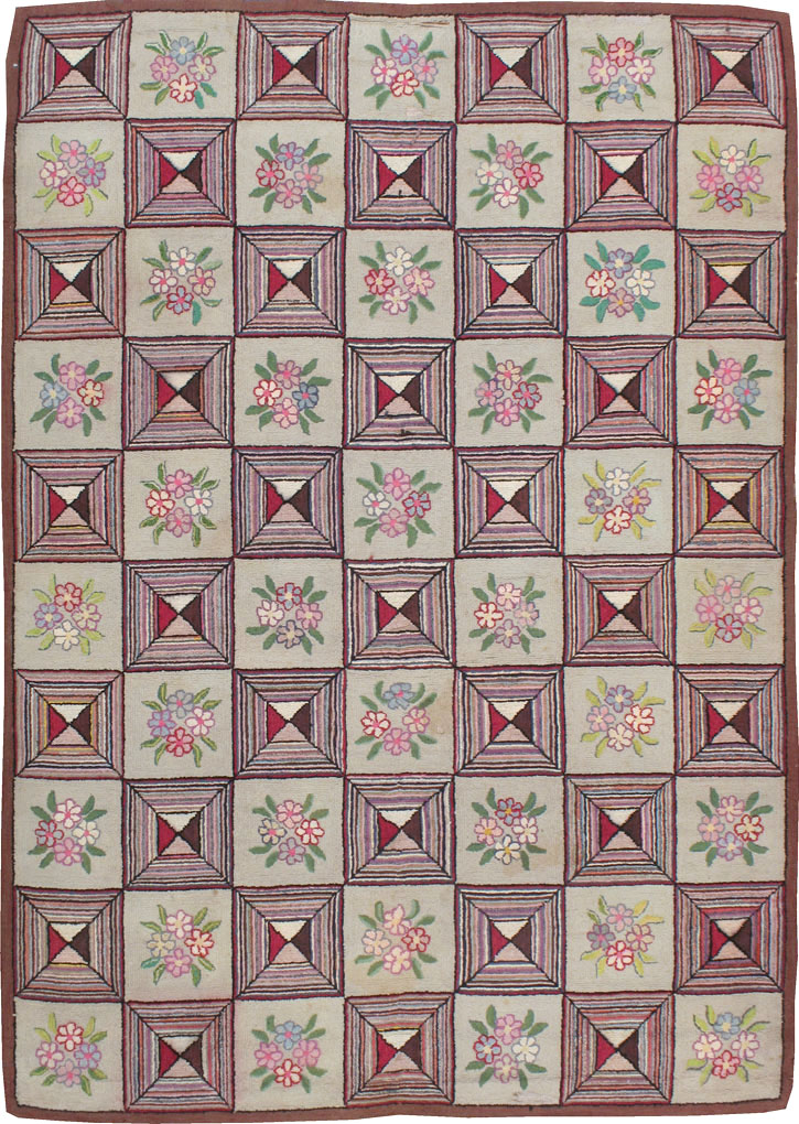 Vintage American Hook Rug, No.21718 - Galerie Shabab