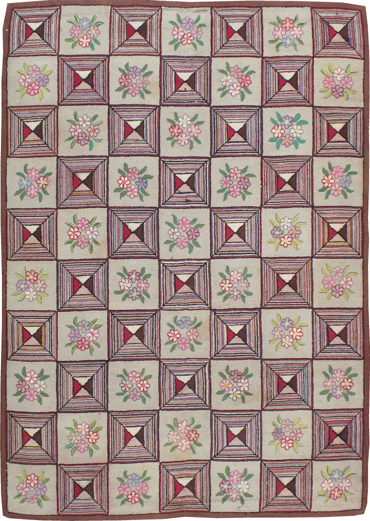 Vintage American Hook Rug, No.21718 - Galerie Shabab