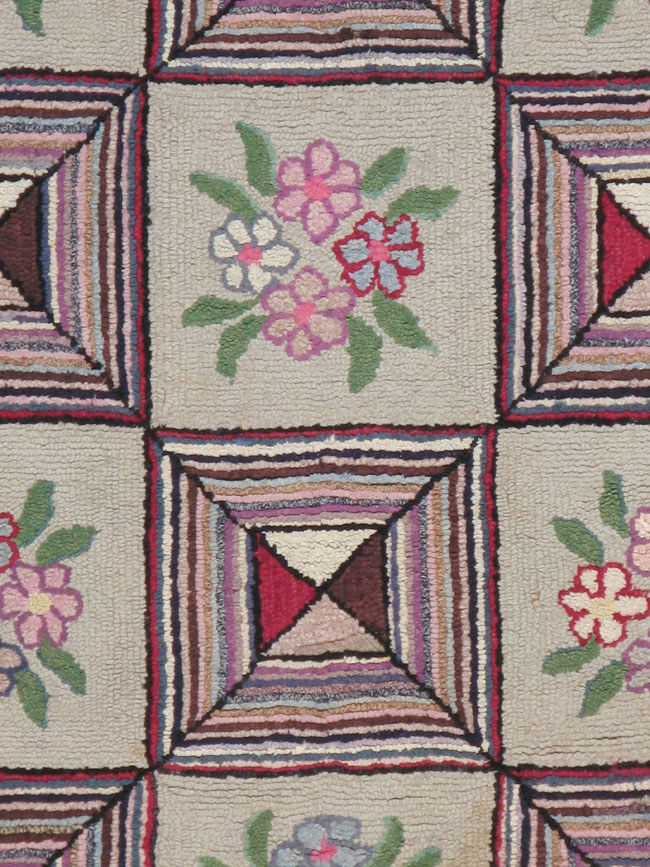 Vintage American Hook Rug, No.21718 - Galerie Shabab