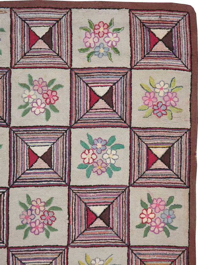 Vintage American Hook Rug, No.21718 - Galerie Shabab