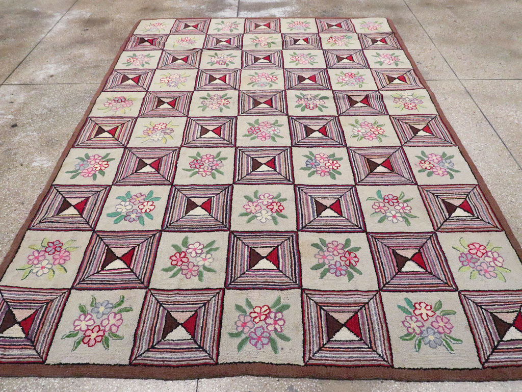 Vintage American Hook Rug, No.21718 - Galerie Shabab