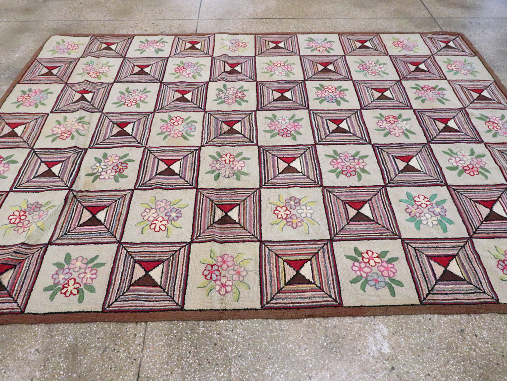 Vintage American Hook Rug, No.21718 - Galerie Shabab