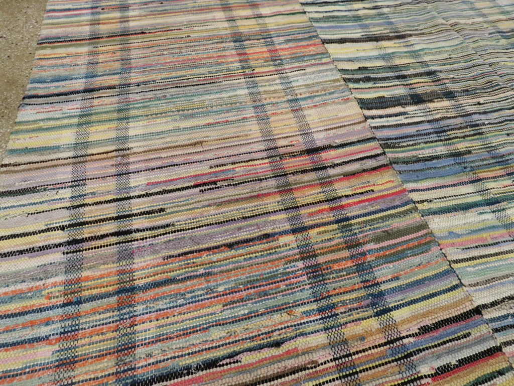 Vintage American Rag Rug, No.21725 - Galerie Shabab