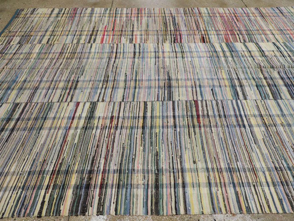 Vintage American Rag Rug, No.21725 - Galerie Shabab