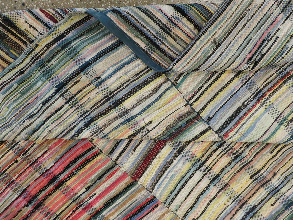 Vintage American Rag Rug, No.21725 - Galerie Shabab