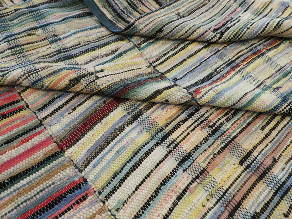 Vintage American Rag Rug, No.21725 - Galerie Shabab