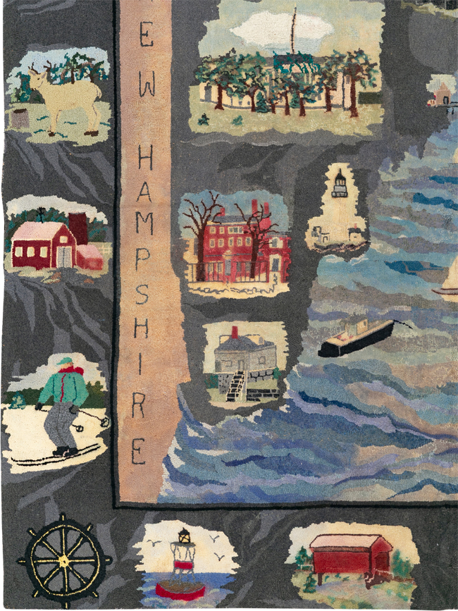Vintage American Hook Pictorial Carpet, No.21727 - Galerie Shabab