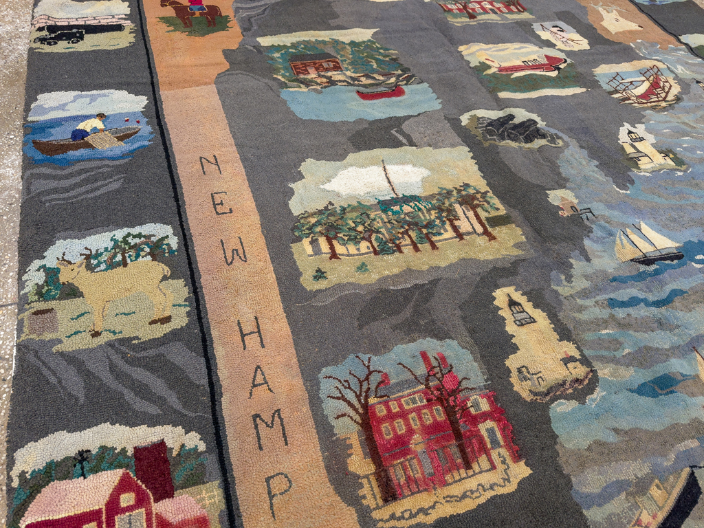 Vintage American Hook Pictorial Carpet, No.21727 - Galerie Shabab