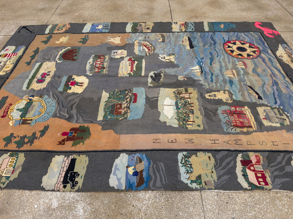 Vintage American Hook Pictorial Carpet, No.21727 - Galerie Shabab
