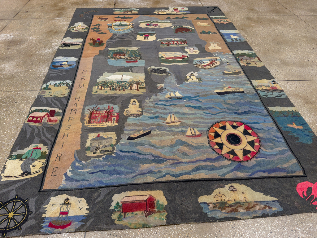 Vintage American Hook Pictorial Carpet, No.21727 - Galerie Shabab