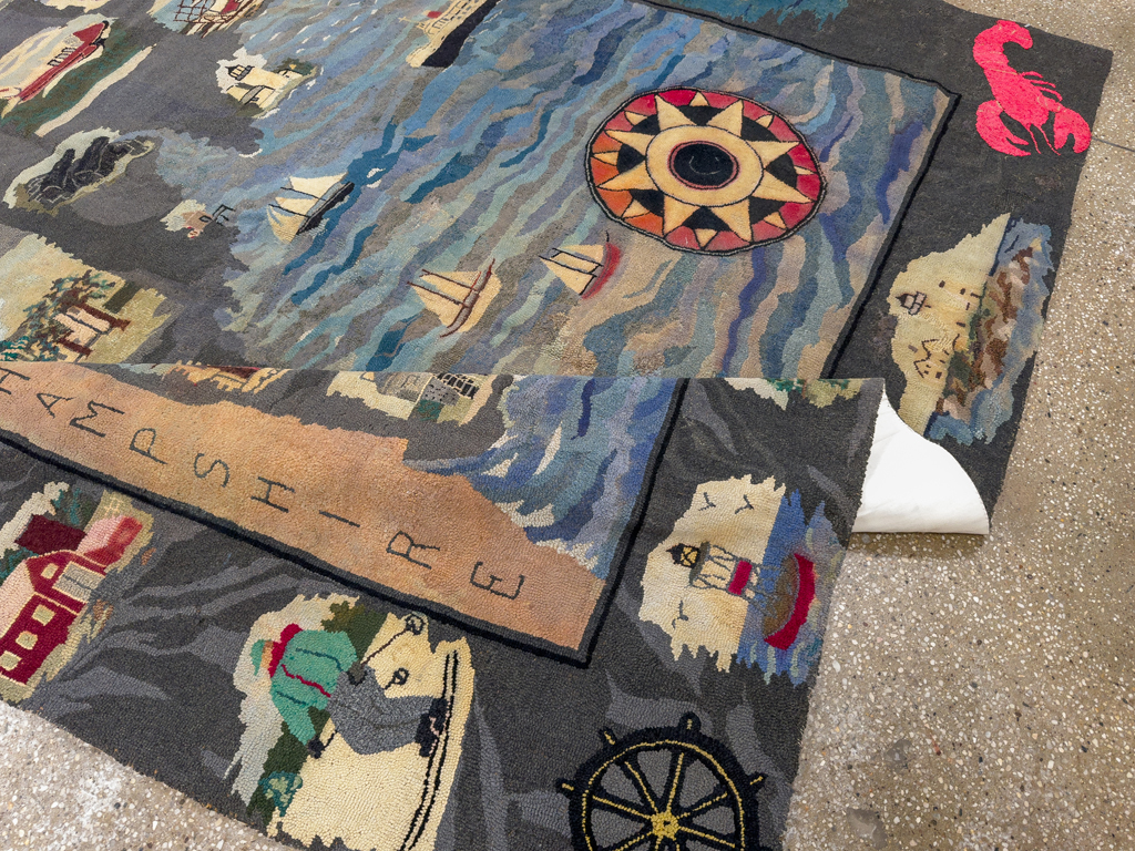 Vintage American Hook Pictorial Carpet, No.21727 - Galerie Shabab