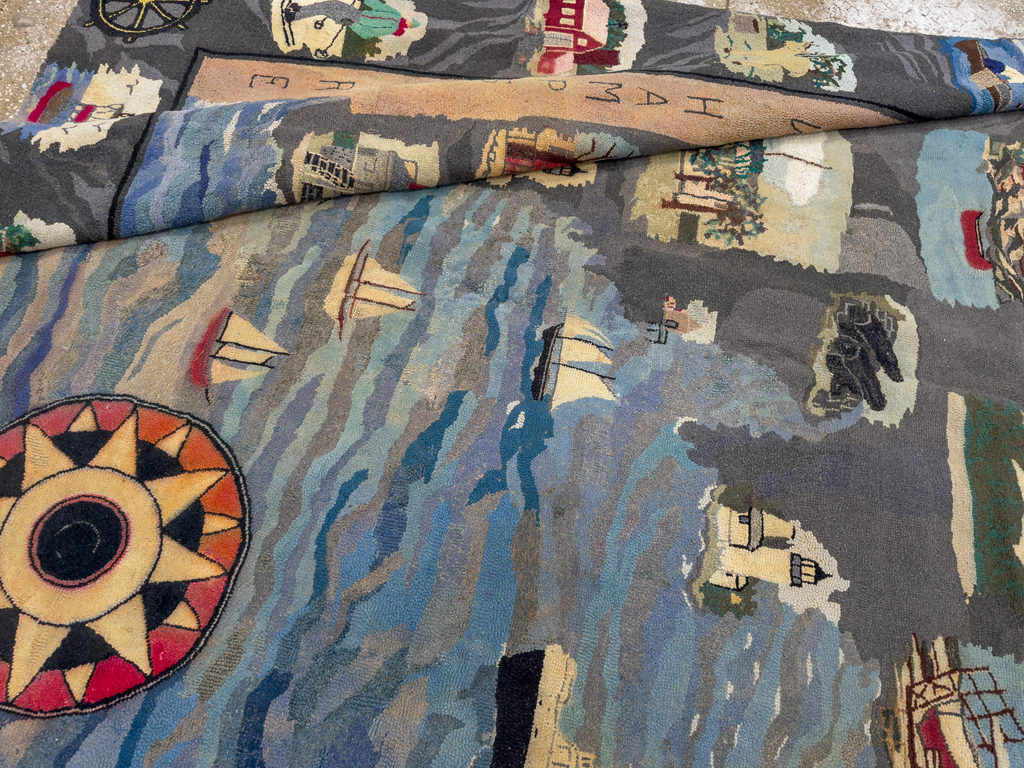 Vintage American Hook Pictorial Carpet, No.21727 - Galerie Shabab