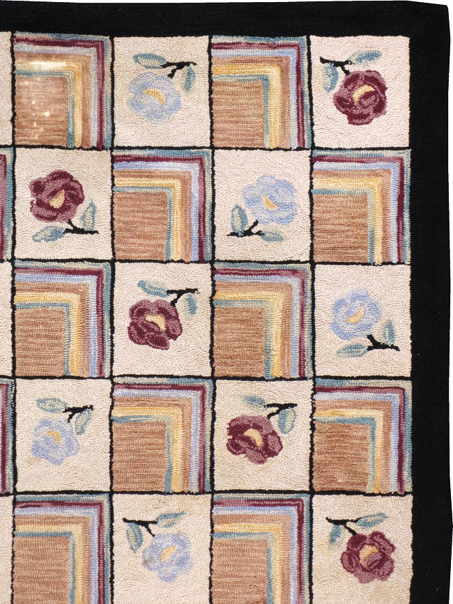 Vintage American Hook Rug, No.21736 - Galerie Shabab