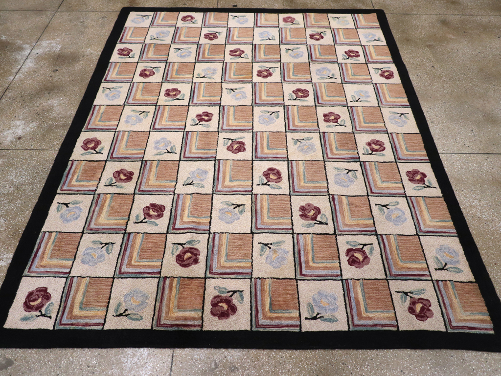 Vintage American Hook Rug, No.21736 - Galerie Shabab