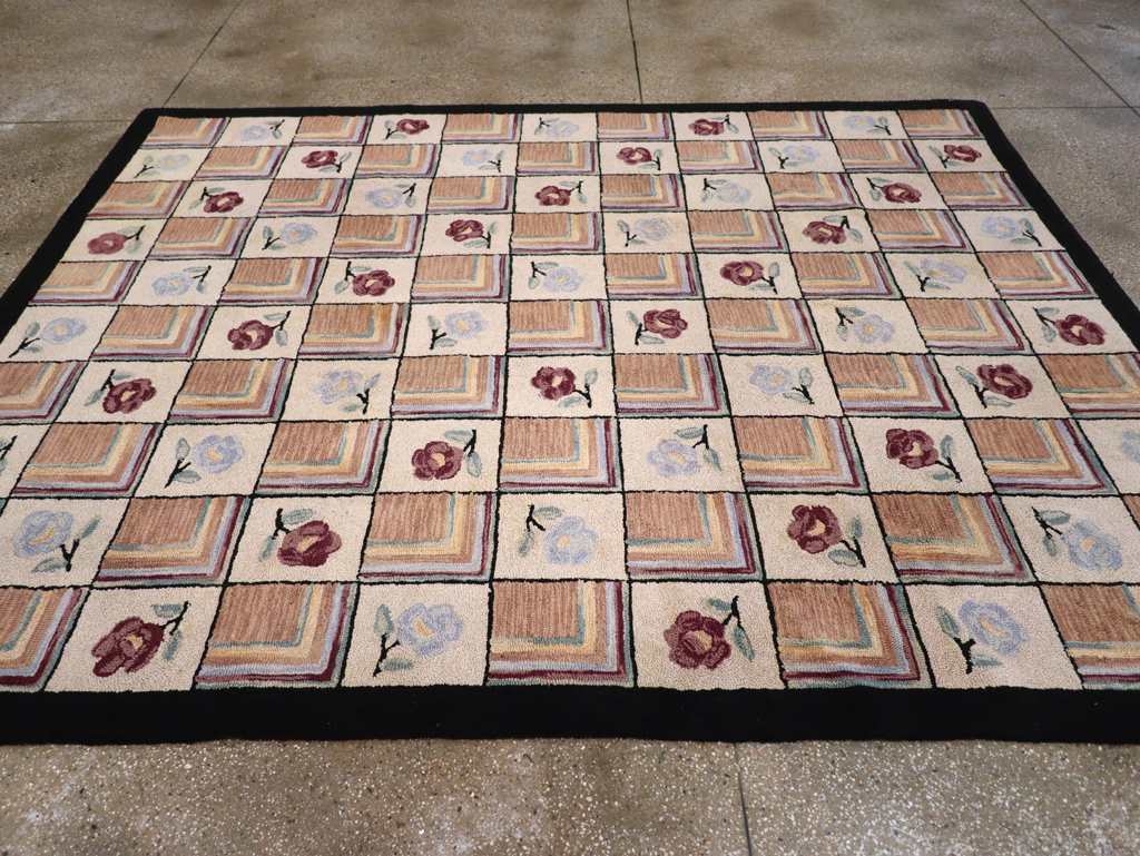 Vintage American Hook Rug, No.21736 - Galerie Shabab