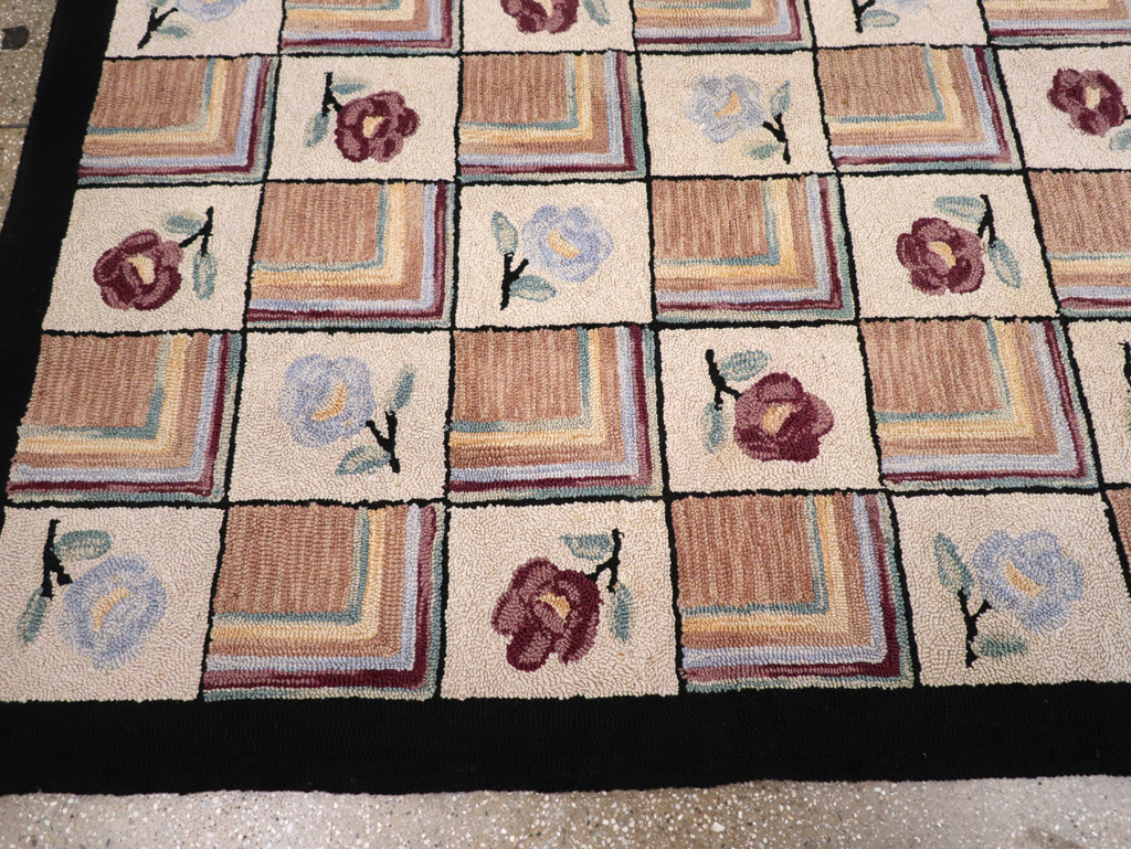 Vintage American Hook Rug, No.21736 - Galerie Shabab