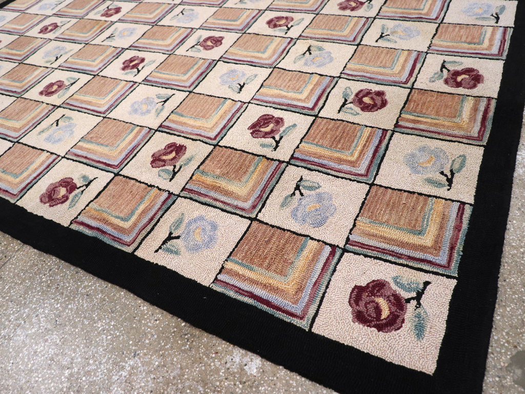 Vintage American Hook Rug, No.21736 - Galerie Shabab