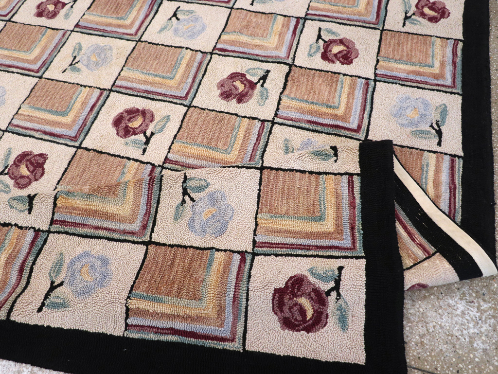 Vintage American Hook Rug, No.21736 - Galerie Shabab