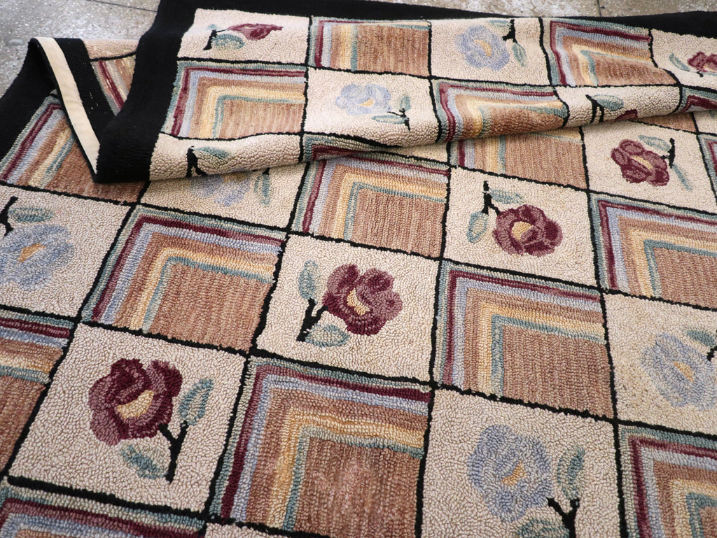 Vintage American Hook Rug, No.21736 - Galerie Shabab