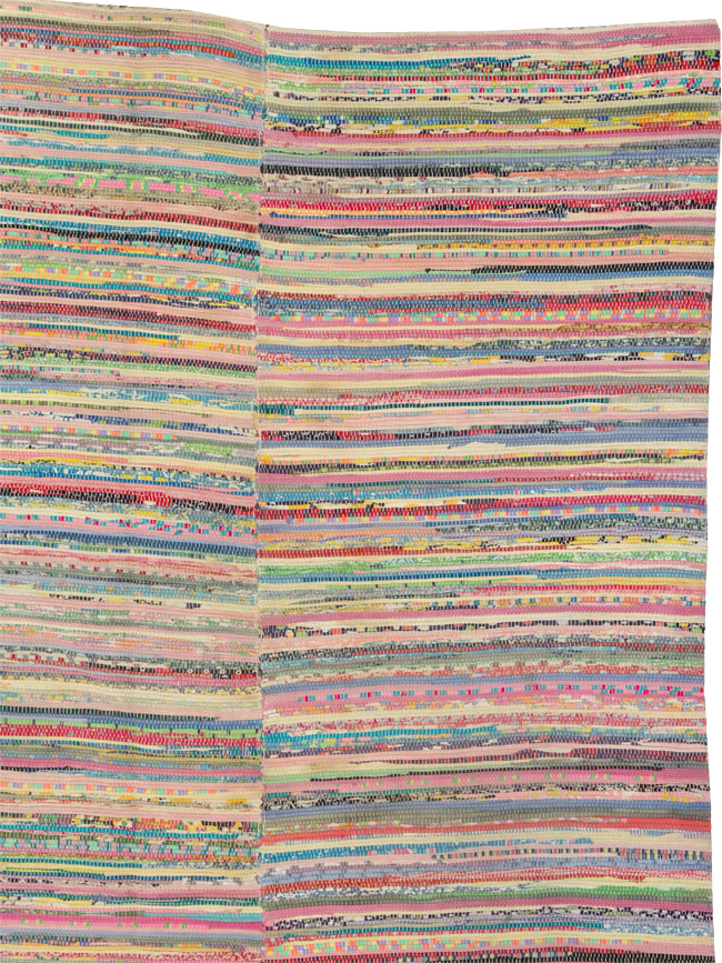 Vintage American Rag Rug, No.21743 - Galerie Shabab