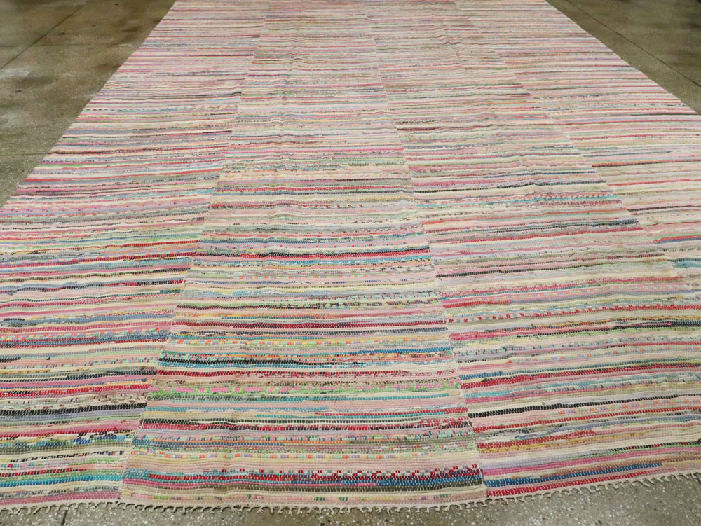 Vintage American Rag Rug, No.21743 - Galerie Shabab