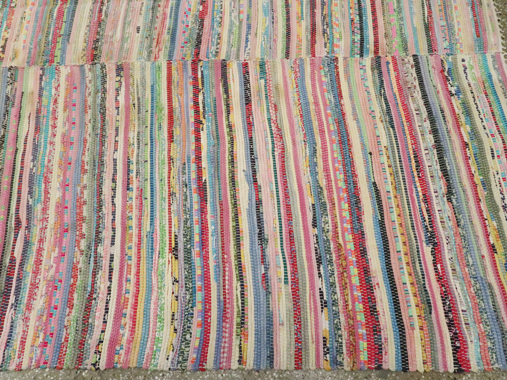 Vintage American Rag Rug, No.21743 - Galerie Shabab