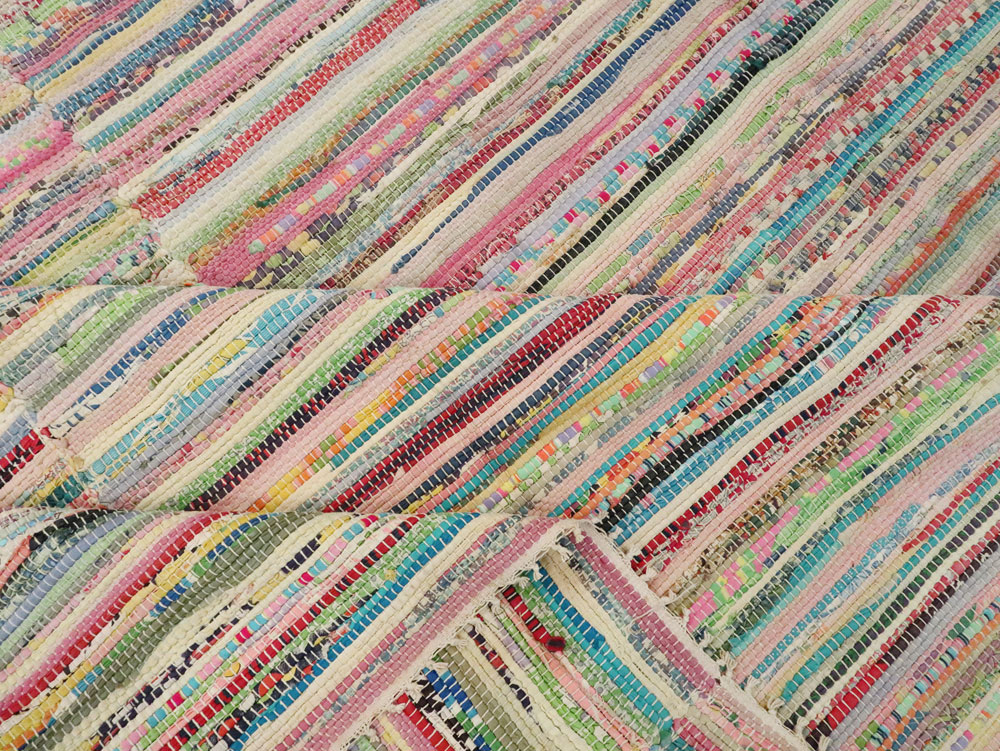 Vintage American Rag Rug, No.21743 - Galerie Shabab