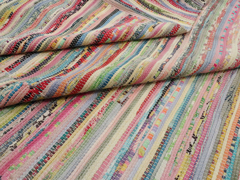 Vintage American Rag Rug, No.21743 - Galerie Shabab