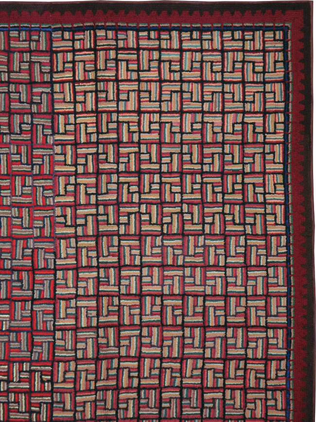 Antique American Hook Rug, No.21744 - Galerie Shabab