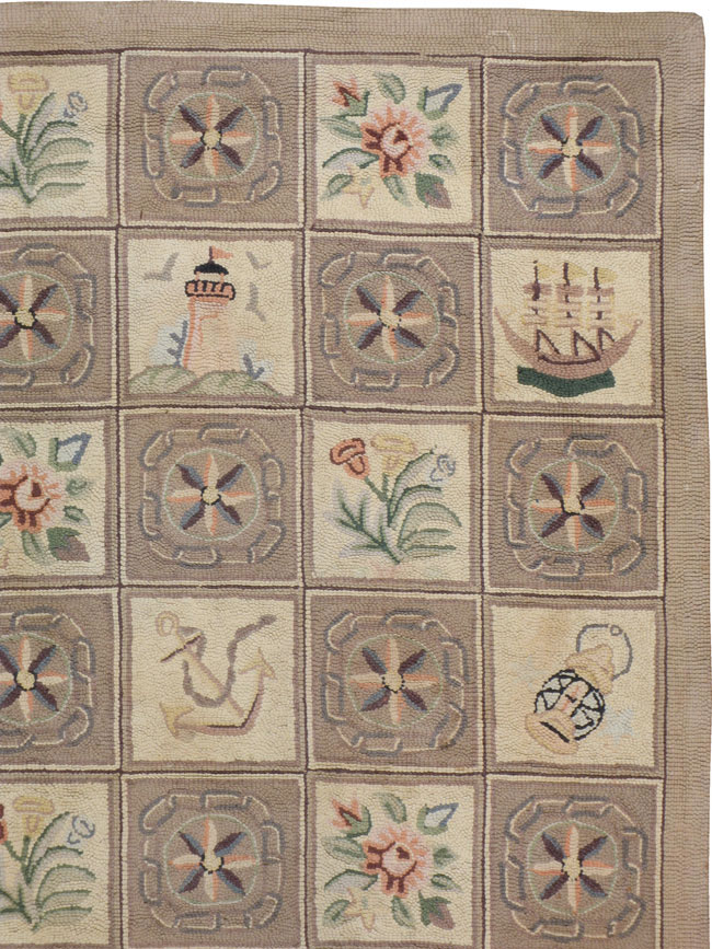 Antique American Hook Rug, No.21746 - Galerie Shabab