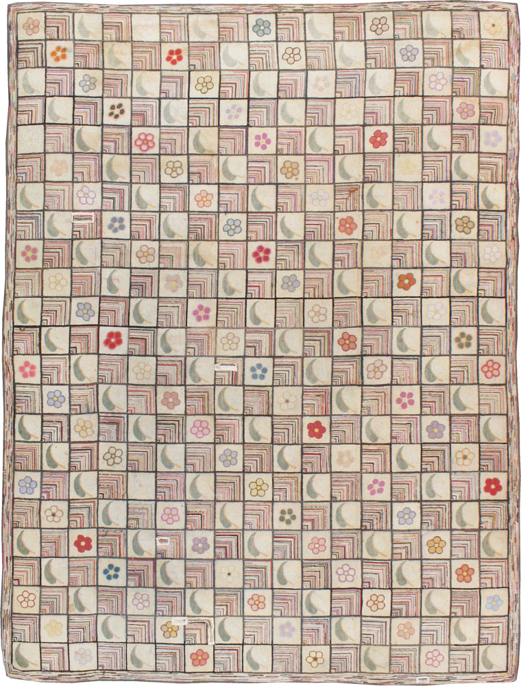 Antiqiue American Hook Rug, No.21751 - Galerie Shabab