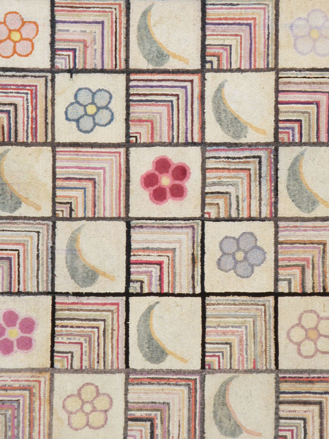 Antiqiue American Hook Rug, No.21751 - Galerie Shabab