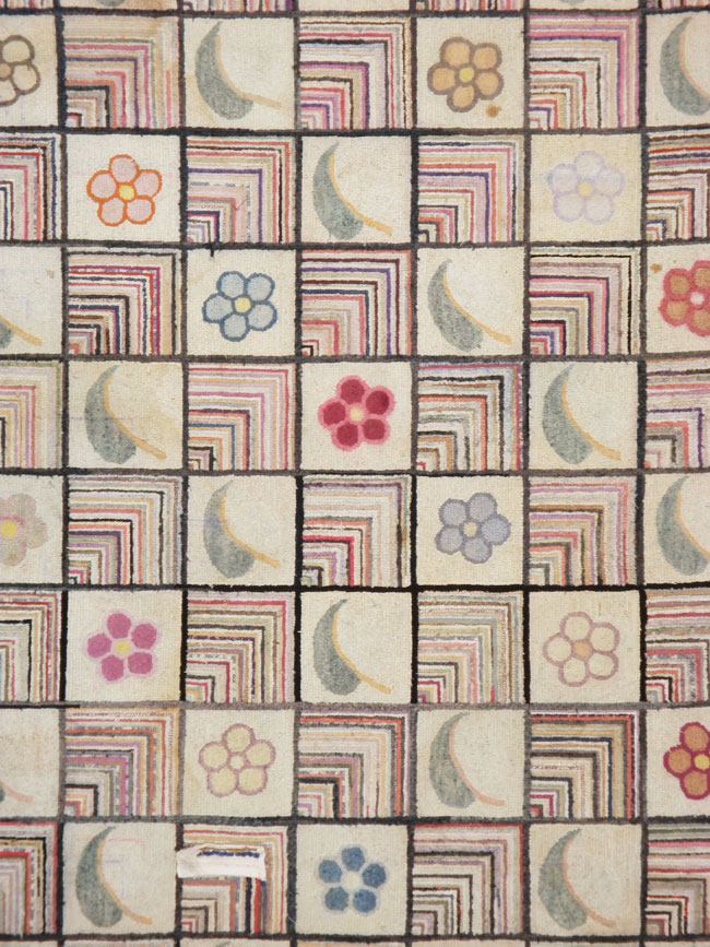 Antiqiue American Hook Rug, No.21751 - Galerie Shabab