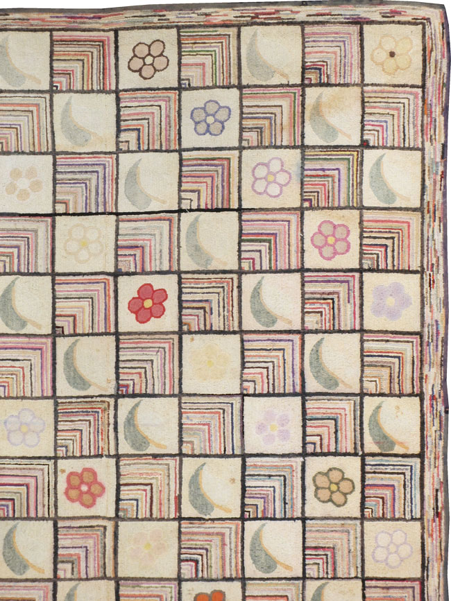 Antiqiue American Hook Rug, No.21751 - Galerie Shabab