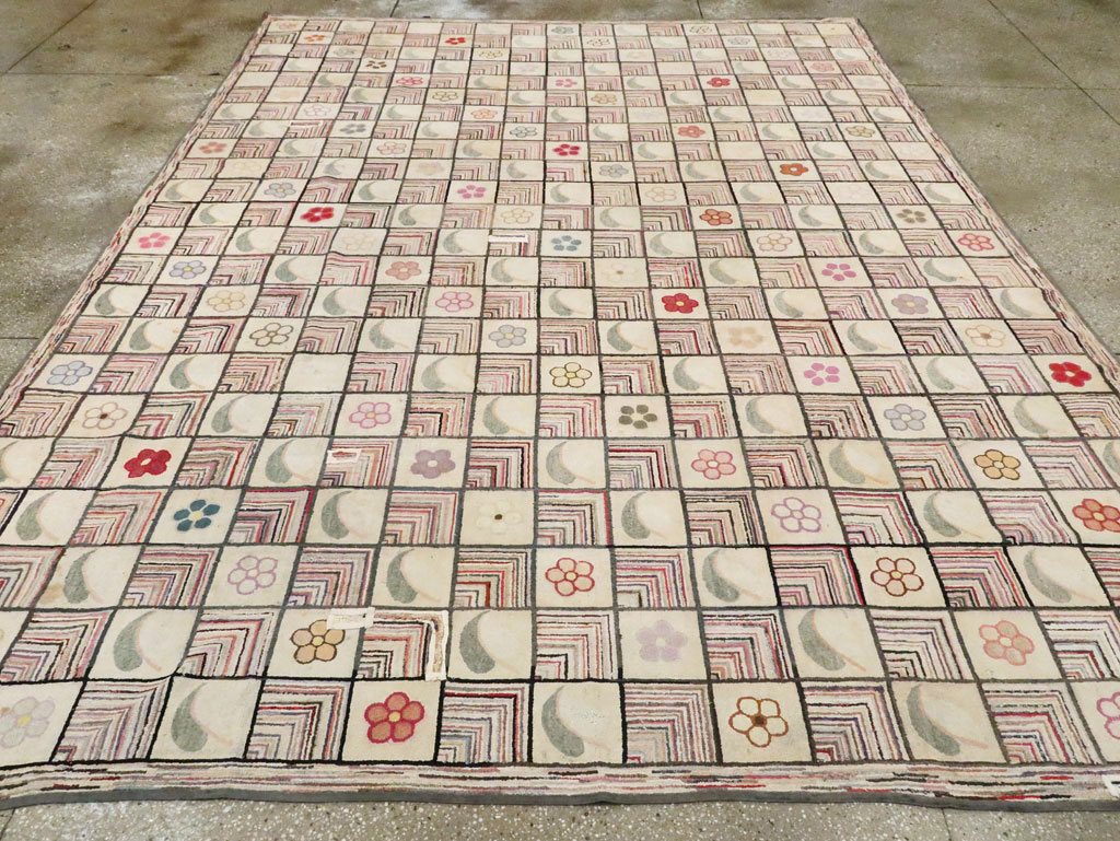 Antiqiue American Hook Rug, No.21751 - Galerie Shabab