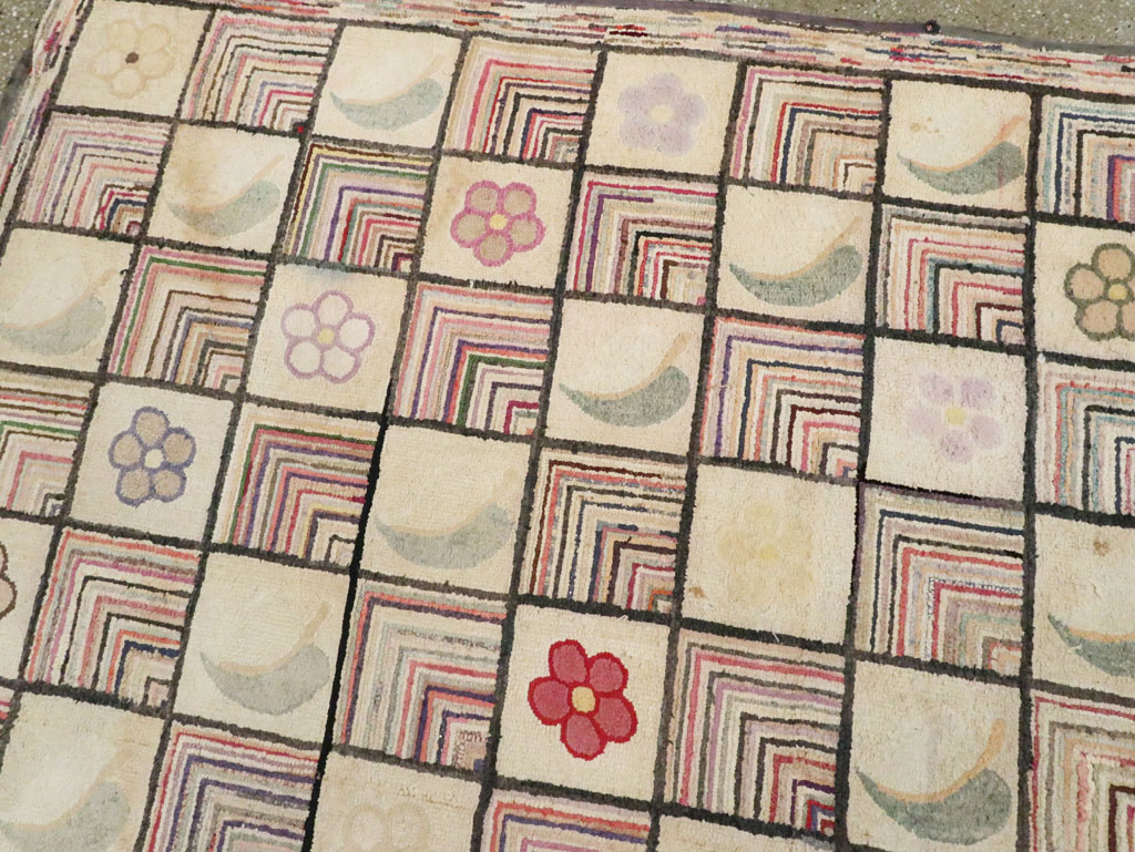 Antiqiue American Hook Rug, No.21751 - Galerie Shabab