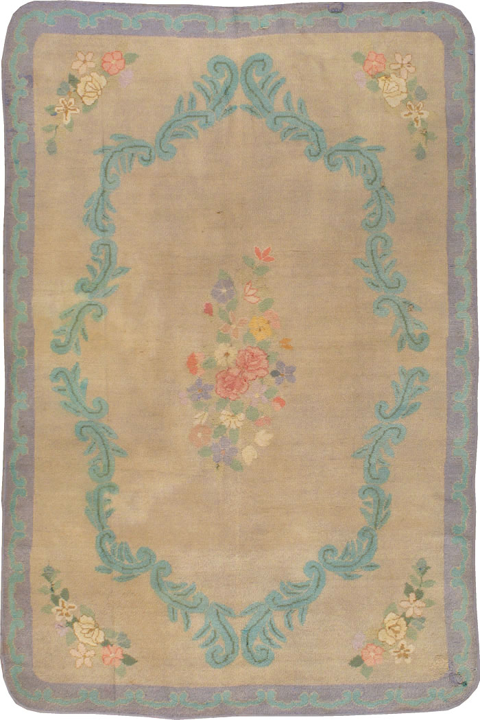 Vintage American Hooked Accent Rug, No.21754 - Galerie Shabab
