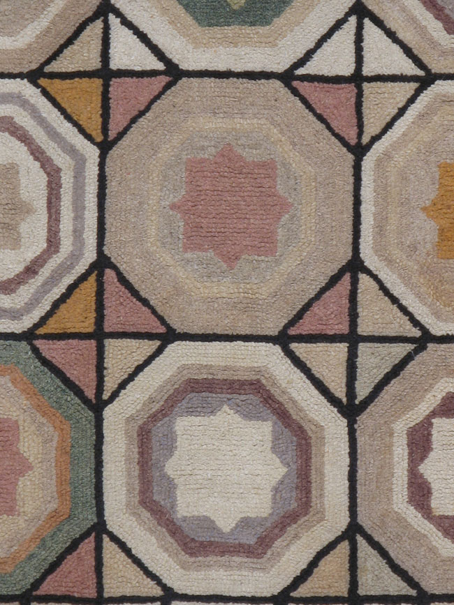 Vintage Hook Gallery Rug, No.21755 - Galerie Shabab