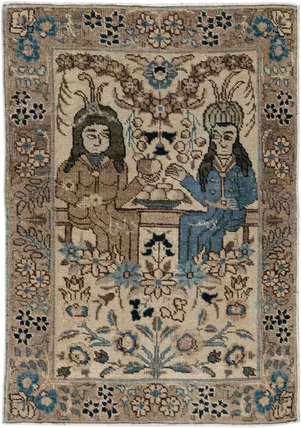 Antique Persian Tabriz Pictorial Rug (Pair: 1 of 2), No.21769 - Galerie Shabab