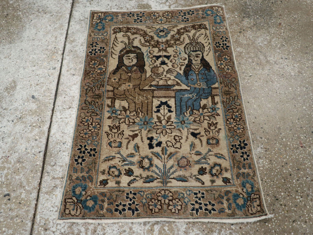 Antique Persian Tabriz Pictorial Rug (Pair: 1 of 2), No.21769 - Galerie Shabab