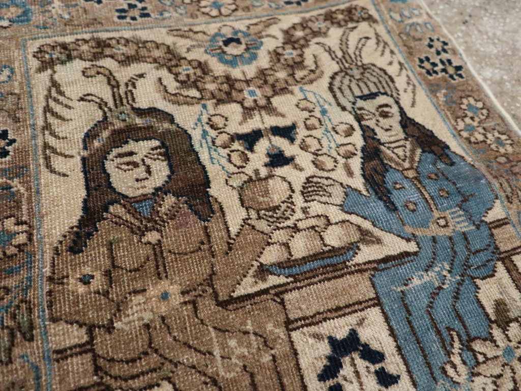 Antique Persian Tabriz Pictorial Rug (Pair: 1 of 2), No.21769 - Galerie Shabab