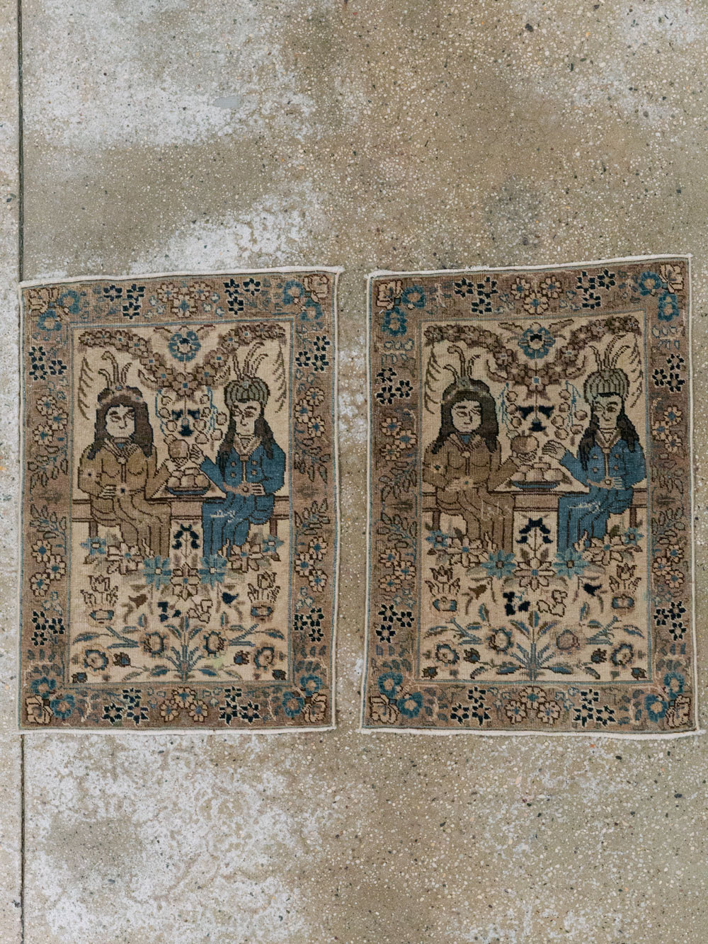 Antique Persian Tabriz Pictorial Rug (Pair: 1 of 2), No.21769 - Galerie Shabab