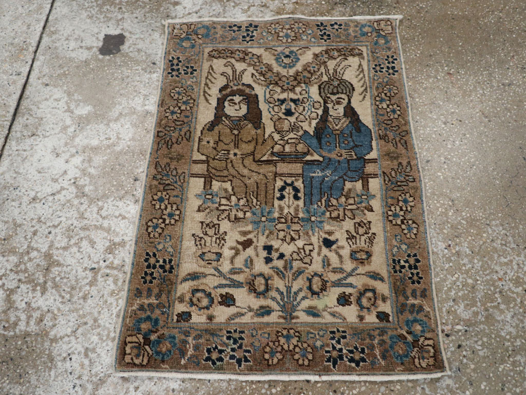Antique Persian Tabriz Pictorial Rug (Pair: 2 of 2), No.21770 - Galerie Shabab