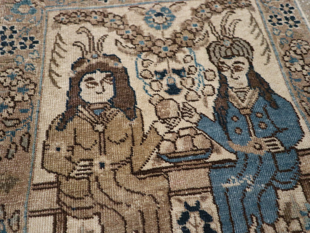Antique Persian Tabriz Pictorial Rug (Pair: 2 of 2), No.21770 - Galerie Shabab